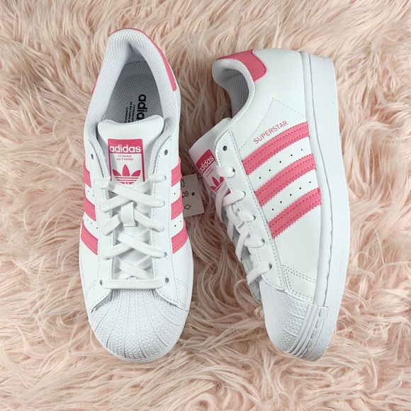 New Adidas Superstar Sneakers Pink/White - Picture 2 of 7